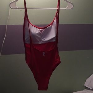 Red 1 piece swimsuit